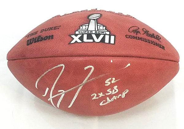 Ray Lewis Signed Ravens Super Bowl XLVII Football W/2X SB Champs Beckett Witness