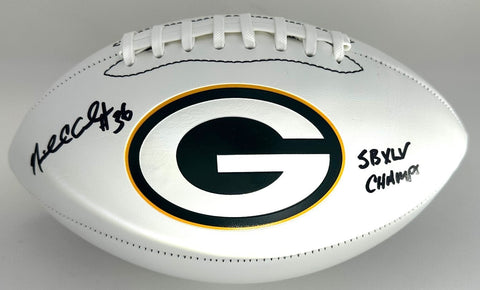 Packers NICK COLLINS Signed Wilson White Panel Football AUTO w/ SB Champs - JSA