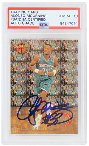 Alonzo Mourning Signed 1992-93 Fleer Ultra Rookie Series Card #6 (PSA - Auto 10)