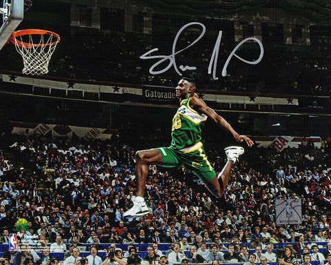 Shawn Kemp Signed Seattle Supersonics In Air Action 8x10 Photo - (SCHWARTZ COA)