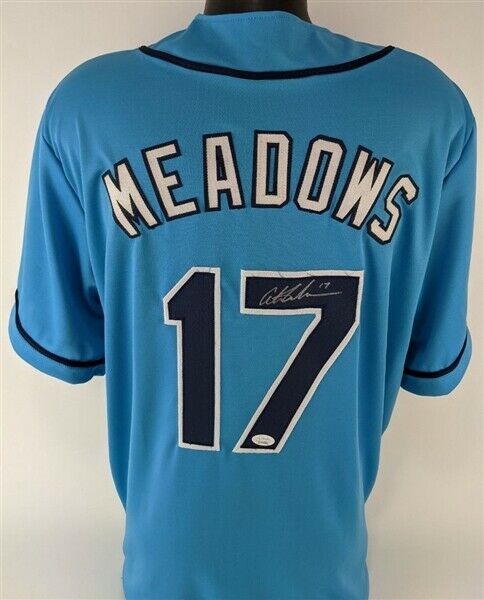 Austin Meadows Signed Tampa Bay Rays Jersey (JSA COA) 2019 All Star Outfielder