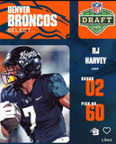 R J Harvey Signed Denver Broncos Logo Football (JSA) 2nd Round Draft Pick / UCF