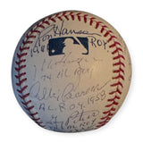 18x Autographed Rookie Of The Year Baseball w/ Inscriptions From Year Each Won