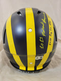 DENARD ROBINSON SIGNED MICHIGAN WOLVERINES F/S SPEED AUTHENTIC HELMET BECKETT QR