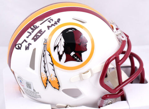 Doug Williams Signed Washington Flat White Speed Mini Helmet w/SB MVP- BA W Holo