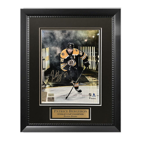Patrice Bergeron Signed Autographed 8x10 Photograph Framed to 11x14 NEP