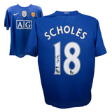 Paul Scholes Signed Manchester Utd Soccer Jersey #18 with Beckett Witness