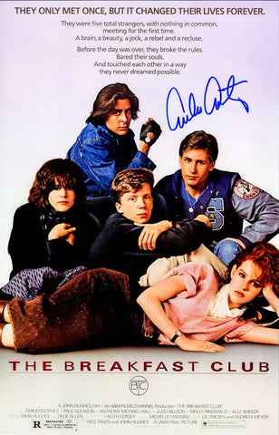 EMILIO ESTEVEZ Signed 'The Breakfast Club' 11x17 Movie Poster - SCHWARTZ