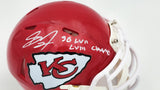 Skyy Moore Auto Chiefs Red Speed Mini Helmet "SB LVII LVIII Champs" Beckett Wit