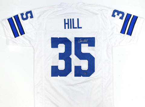 Calvin Hill Autographed White Pro Style Jersey - Prova *Silver