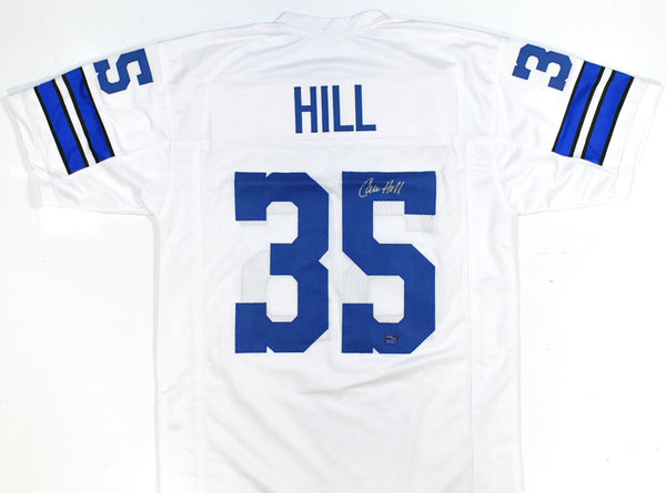 Calvin Hill Autographed White Pro Style Jersey - Prova *Silver