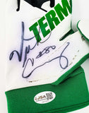 Victor Cruz Signed N. Y. Giants Football Gloves (JSA COA) Super Bowl XLVI Champ