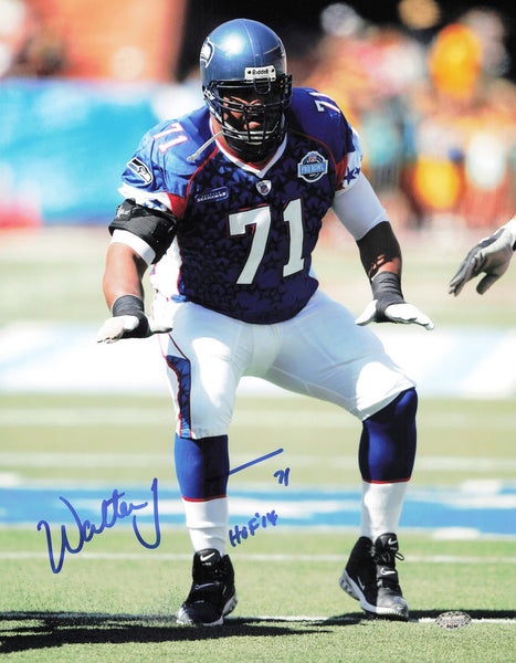 Walter Jones Autographed 11x14 Photo Seattle Seahawks "HOF 14" MCS Holo #64164
