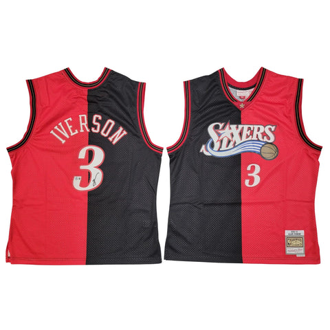 Allen Iverson Signed Philadelphia 76ers Mitchell & Ness Black/Red Jersey Beckett