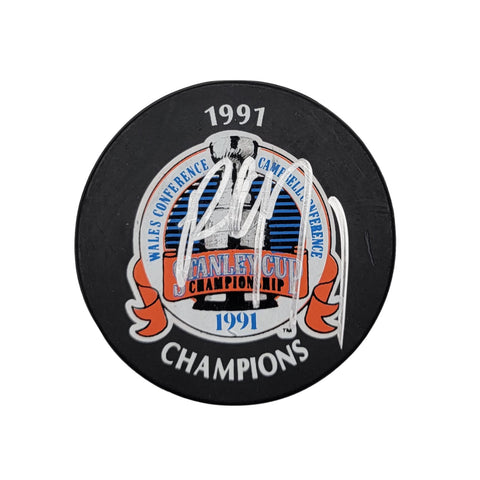 Paul Coffey Signed Pittsburgh Penguins 1991 Stanley Cup Champions Puck Beckett