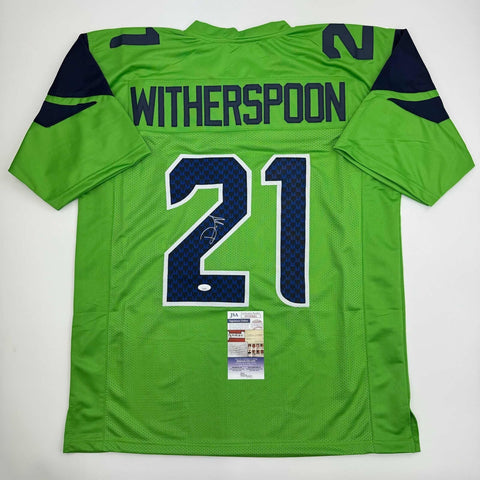 Autographed/Signed Devon Witherspoon Seattle Green Football Jersey JSA COA