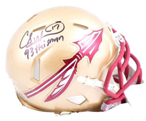 Charlie Ward Signed Florida State Speed Mini Helmet w/93 Heisman-Beckett W Holo