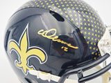 Chris Olave Signed Saints Black 2022 Alternate Speed Mini Helmet Beckett Wit