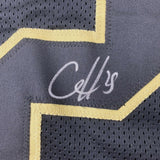 Autographed/Signed Clyde Edwards-Helaire Kansas City Blackout Football Jersey Be