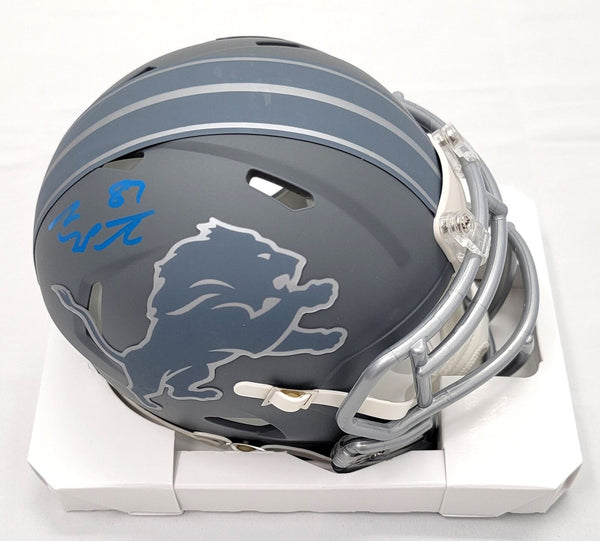 Sam LaPorta Autographed Detroit Lions Slate Mini Helmet Beckett Witnessed