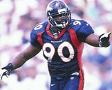 Neil Smith Signed Denver Broncos White Jersey (JSA COA) 6xPro Bowl Defensive End
