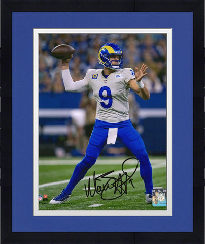Framed Matthew Stafford Los Angeles Rams Signed 8" x 10" Passing Photo