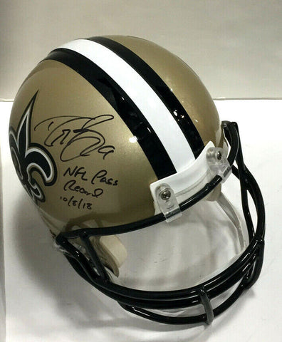 Drew Brees Proline Saints Helmet Signed NFL Pass Record 10/8/18 Auto Fanatics