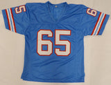 Houston Oilers Elvin Bethea Autographed Blue Jersey "HOF 03" JSA #WIT690425
