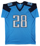 Chris Johnson Authentic Signed Blue Pro Style Jersey Signed on #8 BAS Witnessed