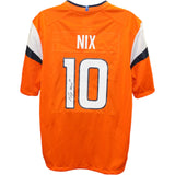 Bo Nix Autographed/Signed Denver Broncos Orange Nike Jersey sz XL Beckett 47529