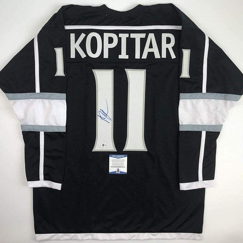 Autographed/Signed Anze Kopitar Los Angeles Black Hockey Jersey Beckett BAS COA