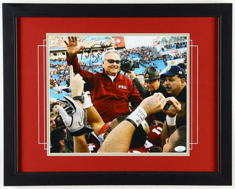 Bobby Bowden Signed Florida State Seminoles Framed Photo Display (JSA COA) Coach