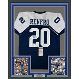 Framed Autographed/Signed Mel Renfro 33x42 HOF Thanksgiving Day Jersey JSA COA