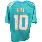 Tyreek Hill Autographed/Signed Pro Style Teal Jersey Beckett 36249