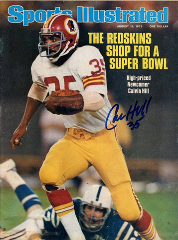 Calvin Hill Signed Magazine Redskins Sports Illustrated 8/16/1976 BAS 50697