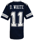 Danny White (COWBOYS) Signed Navy Custom Football Jersey - (SCHWARTZ COA)