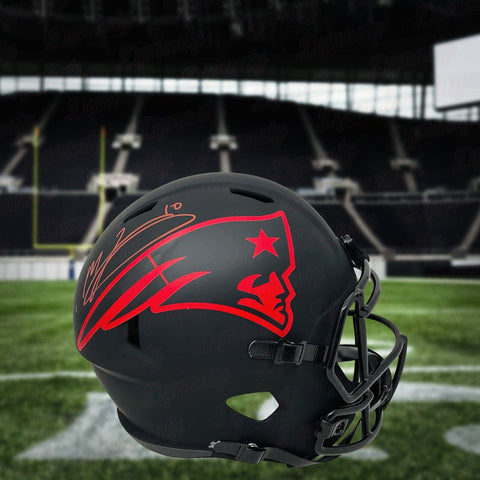 Mac Jones New England Patriots Autographed Eclipse Football Helmet Beckett