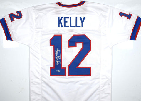 Jim Kelly Autographed White Pro Style Jersey-Beckett W Hologram *Silver *1