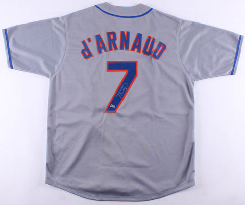 Travis d'Arnaud Signed Mets Jersey (MLB Hologram) New York Catcher 2013-2019
