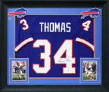 Thurman Thomas Authentic Signed Blue Pro Style Framed Jersey Autographed JSA Wit