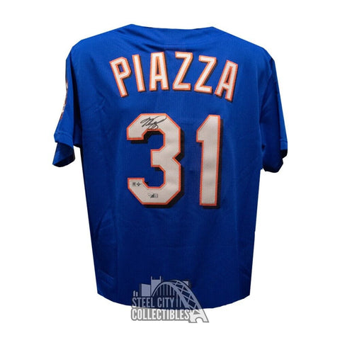 Mike Piazza Autographed New York Mets M&N Blue Baseball Jersey - Fanatics