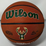 Bucks BROOK LOPEZ Signed Full Size Wilson Replica BUCKS LOGO Basketball AUTO JSA