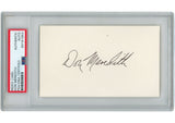 Don Meredith Autographed/Signed Dallas Cowboys Index Card Slabbed PSA 54915
