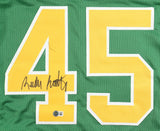 Rudy Ruettiger Signed Notre Dame Irish Career Stat Jersey (Beckett) Irish Legend
