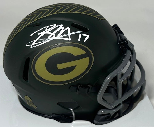 Packers Kicker BRANDON McMANUS Signed 2025 SALUTE Riddell Mini Helmet AUTO - JSA