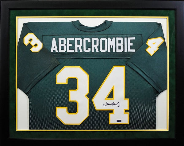 WALTER ABERCROMBIE SIGNED BAYLOR BEARS #34 GREEN FRAMED JERSEY COA