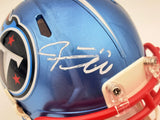 Ryan Tannehill Autographed Titans Flash Blue Speed Mini Helmet Beckett WN46893