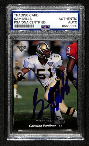 Sam Mills HOF Signed/Auto 1995 Upper Deck #293 Saints/Panthers PSA/DNA 201487