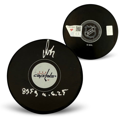 Alexander Ovechkin Signed Washington Capitals Hockey Puck 895 Goal Fanatics DATE