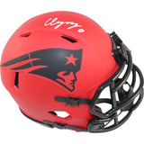 Christian Gonzalez Signed New England Patriots Rave Mini Helmet Beckett 50785